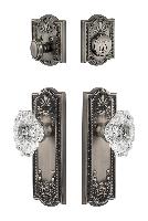 GrandeurPARBIA_ComboParthenon Plate with Biarritz Crystal Knob and matching Deadbolt