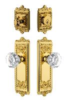 GrandeurWINCHM_ComboWindsor Plate with Chambord Crystal Knob and matching Deadbolt