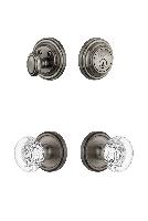 GrandeurGEOBOR_ComboGeorgetown Rosette with Bordeaux Crystal Knob and matching Deadbolt