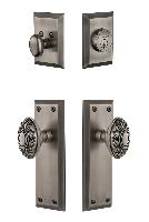 GrandeurFAVGVC_ComboFifth Avenue Plate with Grande Victorian Knob and matching Deadbolt