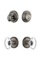 GrandeurGEOPRO_ComboGeorgetown Rosette with Provence Crystal Knob and matching Deadbolt