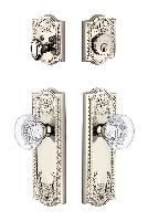 GrandeurPARBOR_ComboParthenon Plate with Bordeaux Crystal Knob and matching Deadbolt