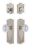 GrandeurPARVER_ComboParthenon Plate with Versailles Crystal Knob and matching Deadbolt