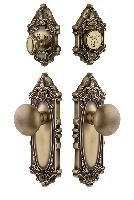 GrandeurGVCFAV_ComboGrande Vic Plate with Fifth Avenue Knob and matching Deadbolt