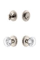 GrandeurCIRBOR_ComboCirculaire Rosette with Bordeaux Crystal Knob and matching Deadbolt
