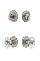 GrandeurCIRBUR_ComboCirculaire Rosette with Burgundy Crystal Knob and matching Deadbolt