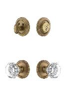 GrandeurCIRCHM_ComboCirculaire Rosette with Chambord Crystal Knob and matching Deadbolt
