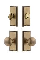 GrandeurCARFAV_ComboCarre Plate with Fifth Avenue Knob and matching Deadbolt