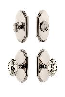GrandeurARCGVC_ComboArc Plate with Grande Victorian Knob and matching Deadbolt