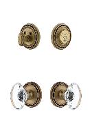 GrandeurSOLPRO_ComboSoleil Plate with Provence Crystal Knob and matching Deadbolt