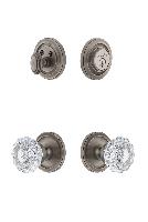 GrandeurCIRVER_ComboCirculaire Rosette with Versailles Crystal Knob and matching Deadbolt