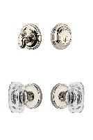 GrandeurGEOBCC_ComboGeorgetown Rosette with Baguette Crystal Knob and matching Deadbolt