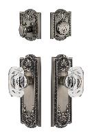 GrandeurPARBCC_ComboParthenon Plate with Baguette Crystal Knob and matching Deadbolt