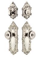 GrandeurGVCBOU_ComboGrande Victorian Plate with Bouton Knob and matching Deadbolt