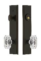 Grandeur HardwareCARBCC_82Carre' Tall Plate Complete Entry Set with Baguette Clear Crystal Knob