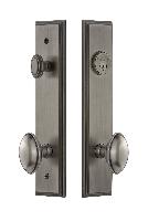Grandeur HardwareCAREDN_82Carre' Tall Plate Complete Entry Set with Eden Prairie Knob