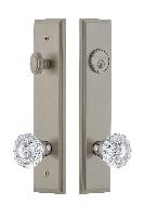 Grandeur HardwareCARVER_82Carre' Tall Plate Complete Entry Set with Versailles Knob
