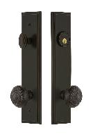 Grandeur HardwareCARWIN_82Carre' Tall Plate Complete Entry Set with Windsor Knob