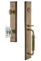 Grandeur HardwareCARCGRBCCCarre' One-Piece Handleset with C Grip and Baguette Clear Crystal Knob