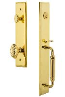 Grandeur HardwareCARCGRGVCCarre' One-Piece Handleset with C Grip and Grande Victorian Knob