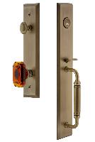 Grandeur HardwareFAVCGRBCAFifth Avenue One-Piece Handleset with C Grip and Baguette Amber Knob