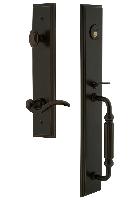 Grandeur HardwareCARFGRBELCarre' One-Piece Handleset with F Grip and Bellagio Lever