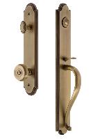 Grandeur HardwareARCSGRBOUArc One-Piece Handleset with S Grip and Bouton Knob