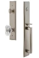 Grandeur HardwareCARDGRBCCCarre' One-Piece Handleset with D Grip and Baguette Clear Crystal Knob