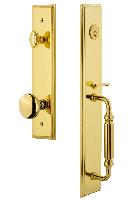Grandeur HardwareCARFGRFAVCarre' One-Piece Handleset with F Grip and Fifth Avenue Knob