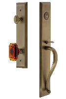 Grandeur HardwareFAVSGRBCAFifth Avenue One-Piece Handleset with S Grip and Baguette Amber Knob