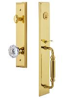 Grandeur HardwareFAVFGRFONFifth Avenue One-Piece Handleset with F Grip and Fontainebleau Knob