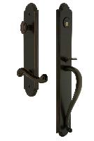 Grandeur HardwareARCSGRNEWArc One-Piece Handleset with S Grip and Newport Lever