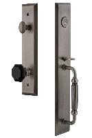 GrandeurFAVFGRLYOFifth Avenue One-Piece Handleset with F Grip and Lyon Knob Antique Pewter