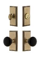 GrandeurCARCOV_ComboCarre' Plate with Coventry Knob and matching Deadbolt