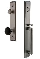 GrandeurFAVDGRCOVFifth Avenue One-Piece Handleset with D Grip and Coventry Knob Antique Pewter