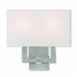 Livex
51103-91
2 Light Brushed Nickel Wall Sconce Hand Crafted Off-White Fabric Hardback Shade Bru
